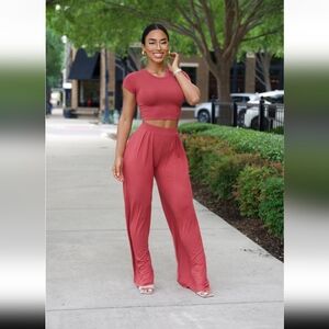 Fashion Nova flare pants set Large